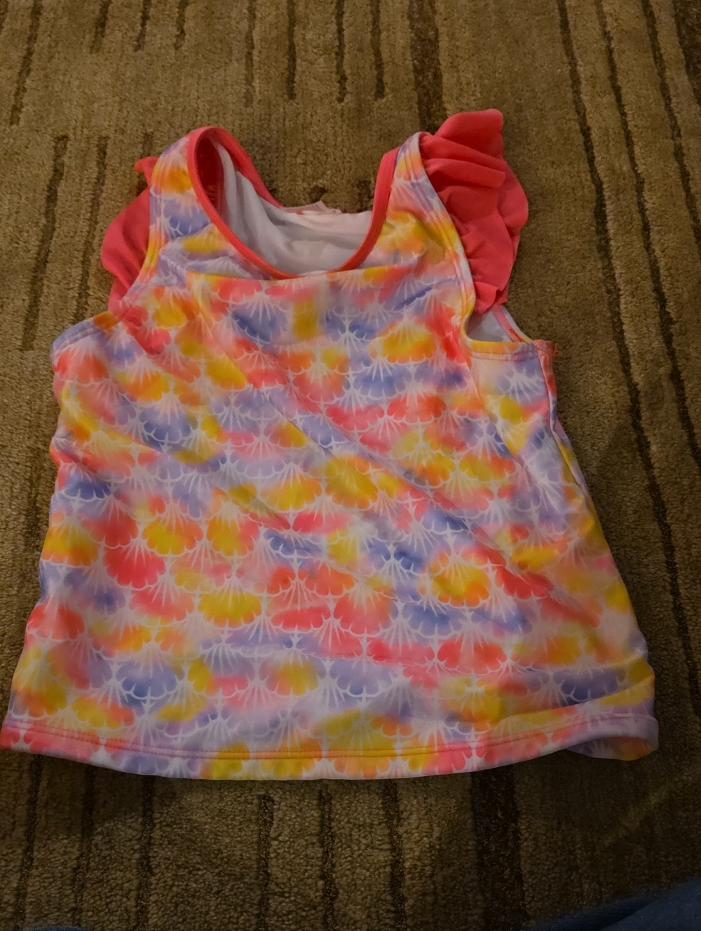 5/25 Cat & Jack Girls' Bathing Suit Top - Pink, Yellow, Blue Size 10/12